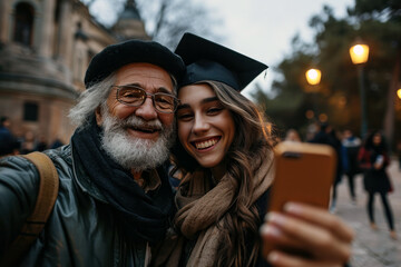 couple in graduation gown
