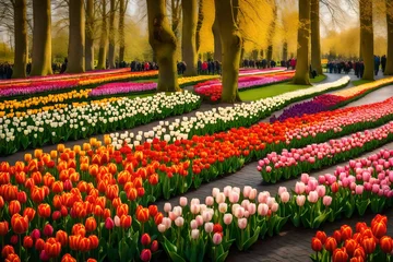 Zelfklevend Fotobehang tulips in the park © hassan