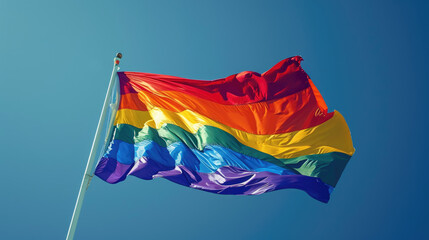 LGBTQ+ Pride Symbol: Flag in the Wind