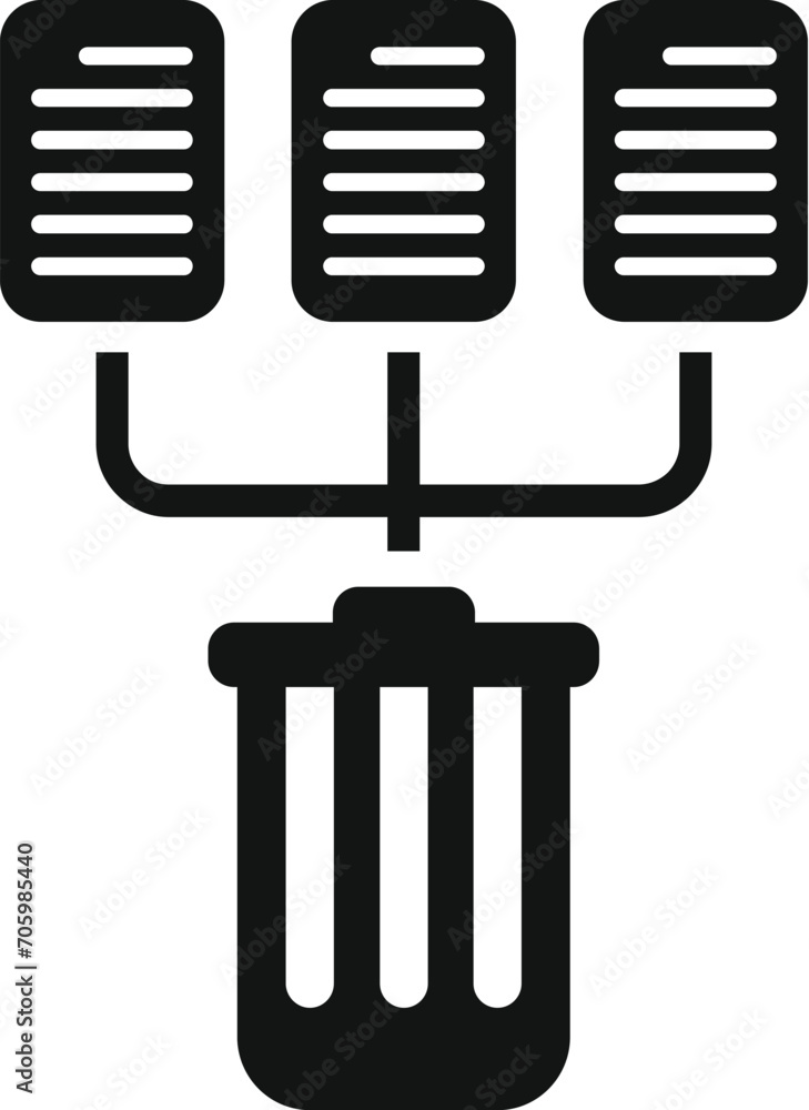Poster garbage file content icon simple vector. creative data input. cloud process