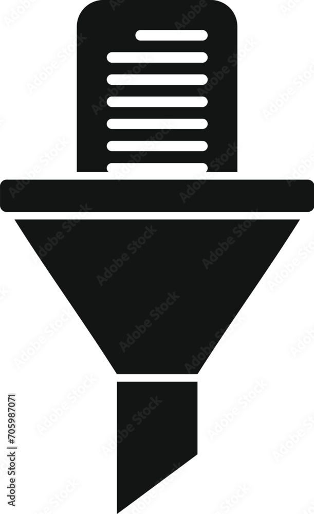 Poster funnel data file icon simple vector. content filter. clever strain