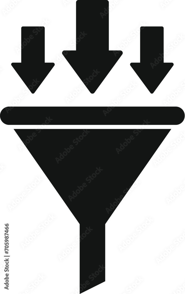 Poster creative input content filter icon simple vector. funnel data. work idea