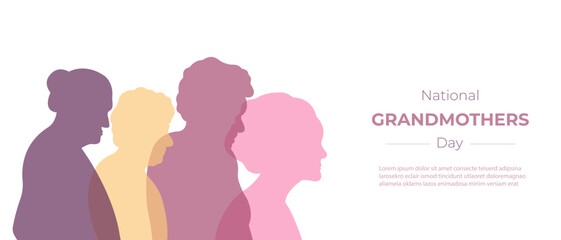 National Grandmothers Day.Vector illustration with silhouettes of grandmothers.Template for background,postcard,poster.