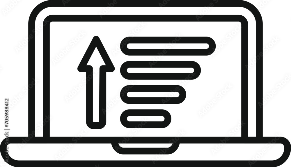 Poster laptop content filter icon outline vector. creative input. network smart