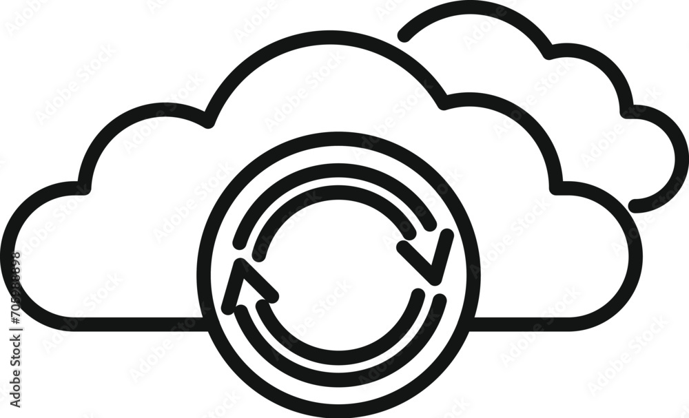 Poster restore data cloud icon outline vector. work idea internet. content filter