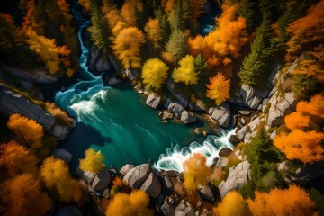 waterfall in the autumn