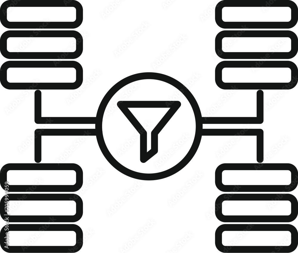 Poster smart access data icon outline vector. network cloud. funnel internet