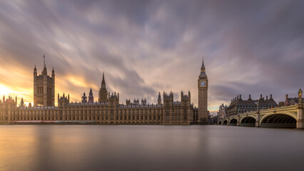 Fototapeta na wymiar London, United Kingdom - December 29, 2023: Westminster and Big Ben tower in London, UK
