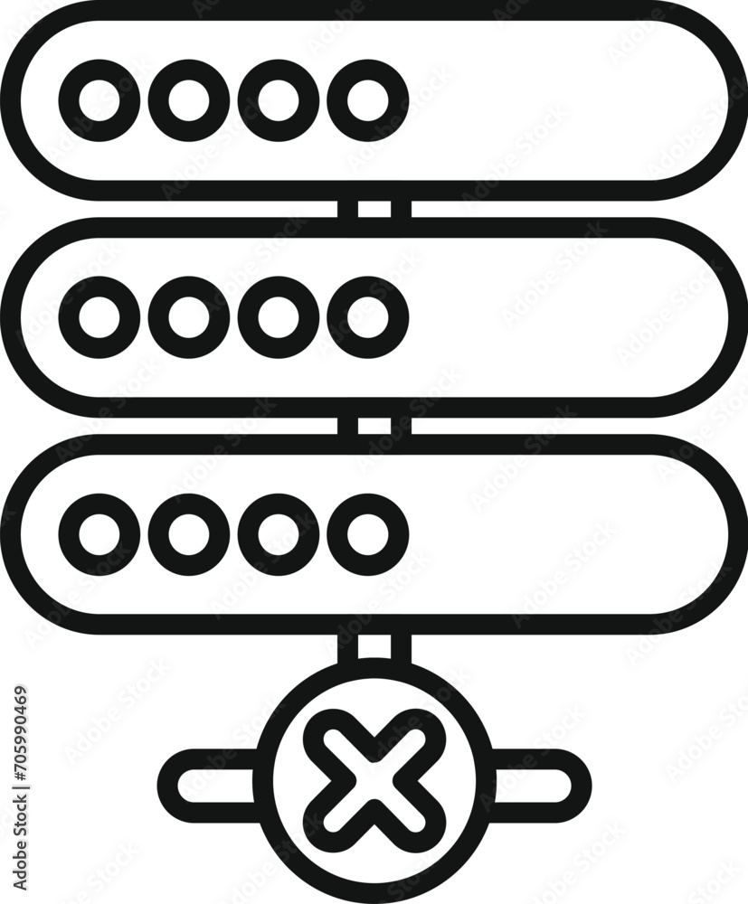 Poster server data restricted icon outline vector. creative input. data server safety