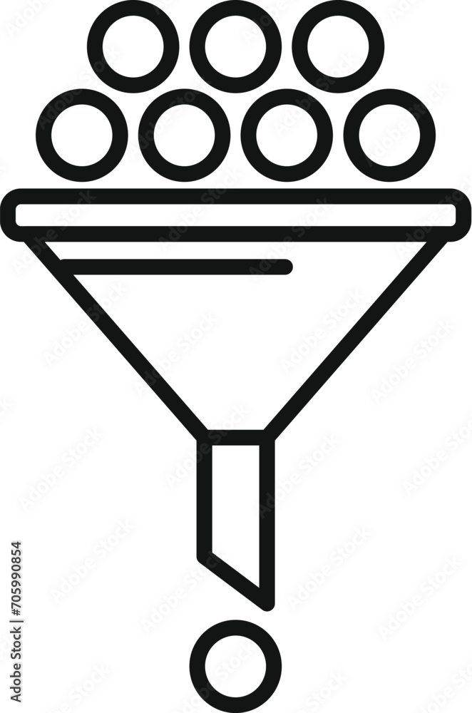 Poster funnel content filter icon outline vector. flow tunnel. data cloud server