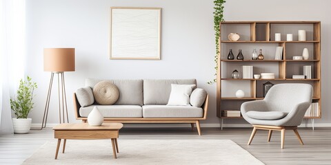 Scandinavian furniture in a modern living room.