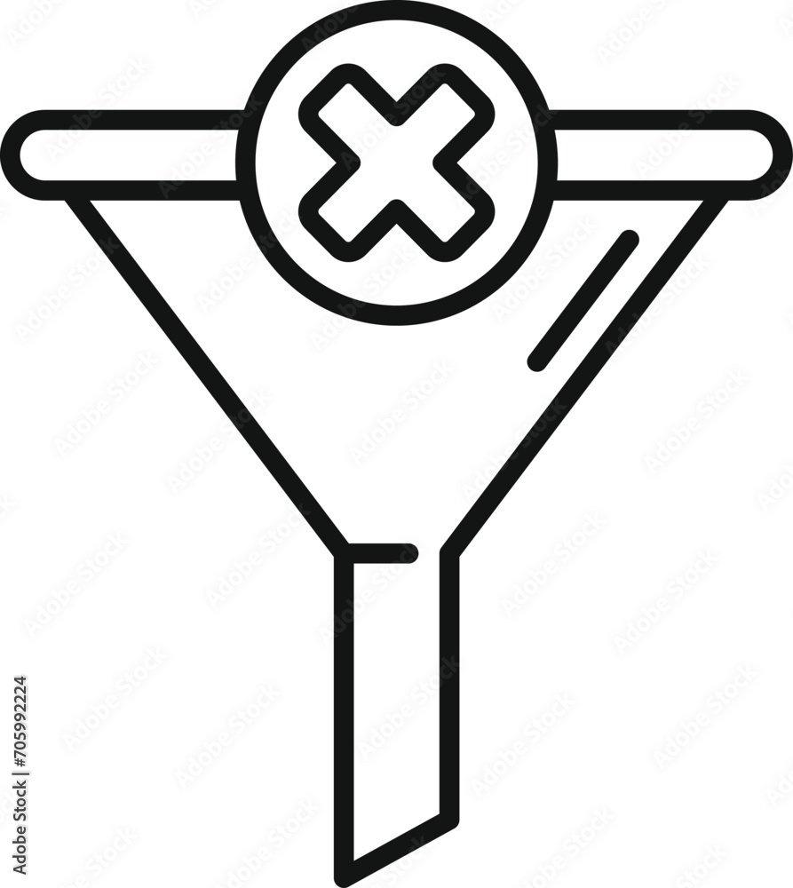 Poster turn off content filter icon outline vector. security level. sand time media