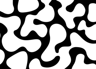 Abstract black and white vector skin. Modern vector background for poster, cover, postcard, social networks, games. Vector pattern from liquid forms.