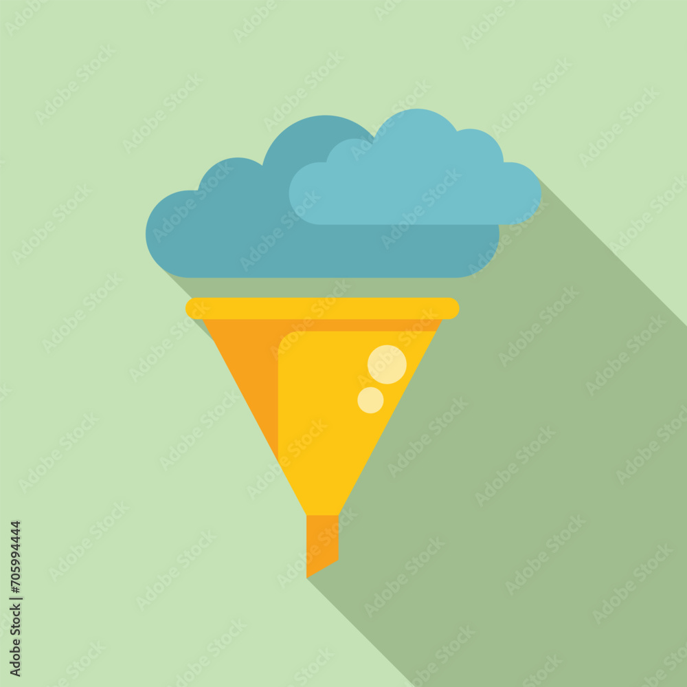Poster cloud data filter icon flat vector. upload information. spread business