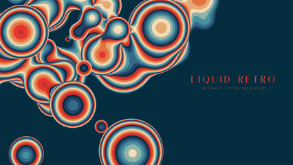 Liquid retro 3D metaball, with organic structure. Abstract vector colorful background. Fluid futurisctic shapes.