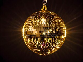 Boule &agrave; facette dor&eacute;e : Lueur festive
