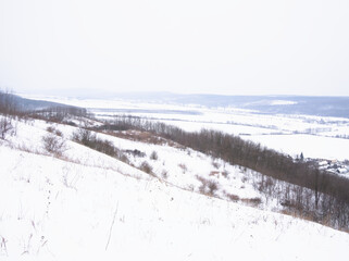 Winter landscape with snow - 705996238