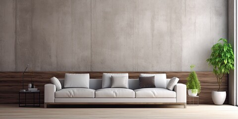 Contemporary lounge and living room interior with wood and concrete texture background in .