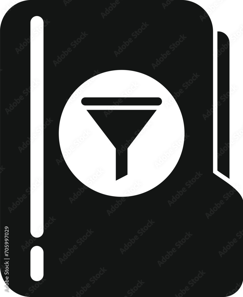 Poster zoom filter folder icon simple vector. web app data. download stroke