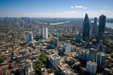 Obraz premium Aerial View of Dense Urban Landscape