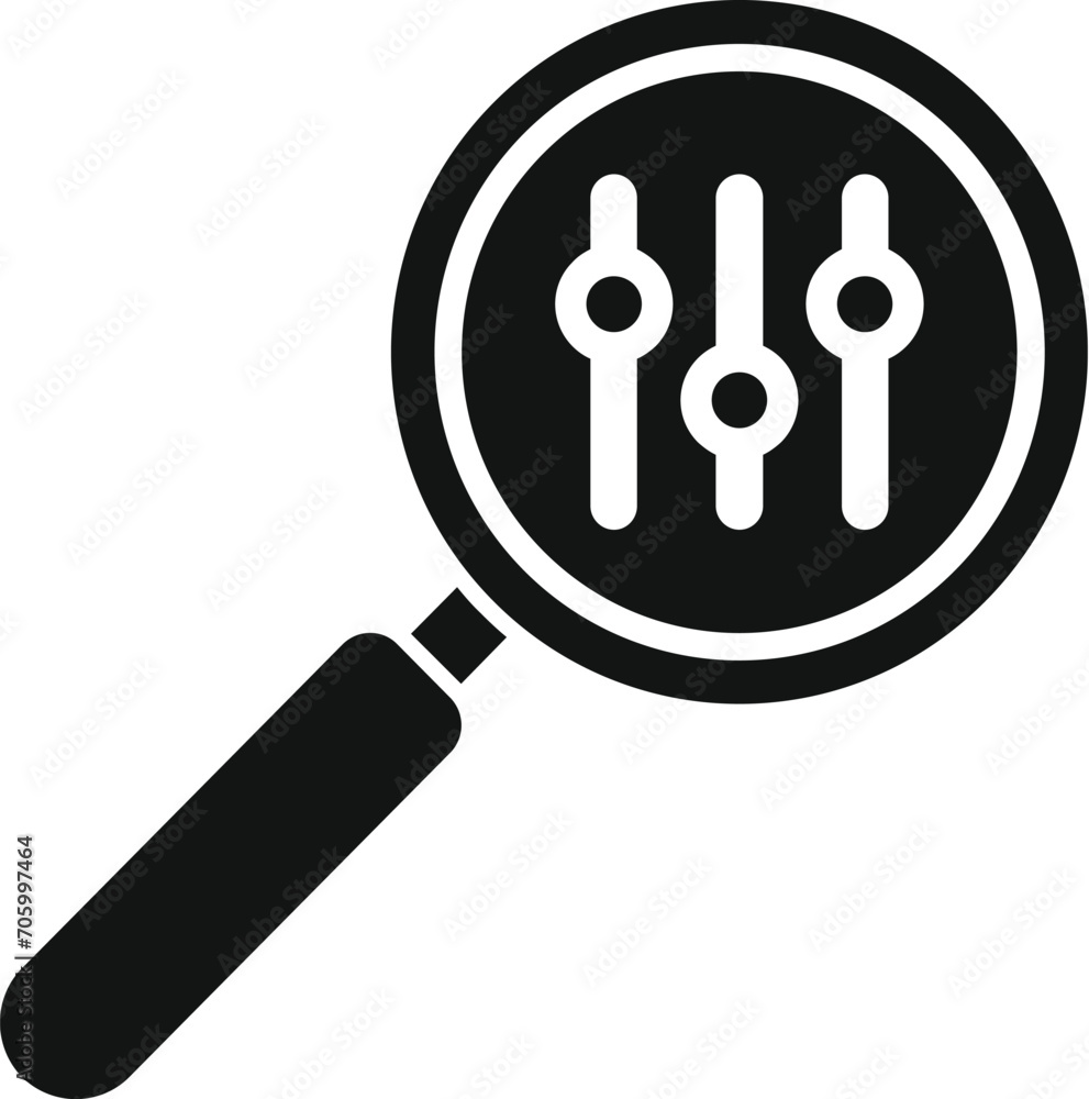 Poster search zoom filter icon simple vector. app data. world attach