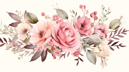 Watercolor Floral Illustration - Pink Flower

