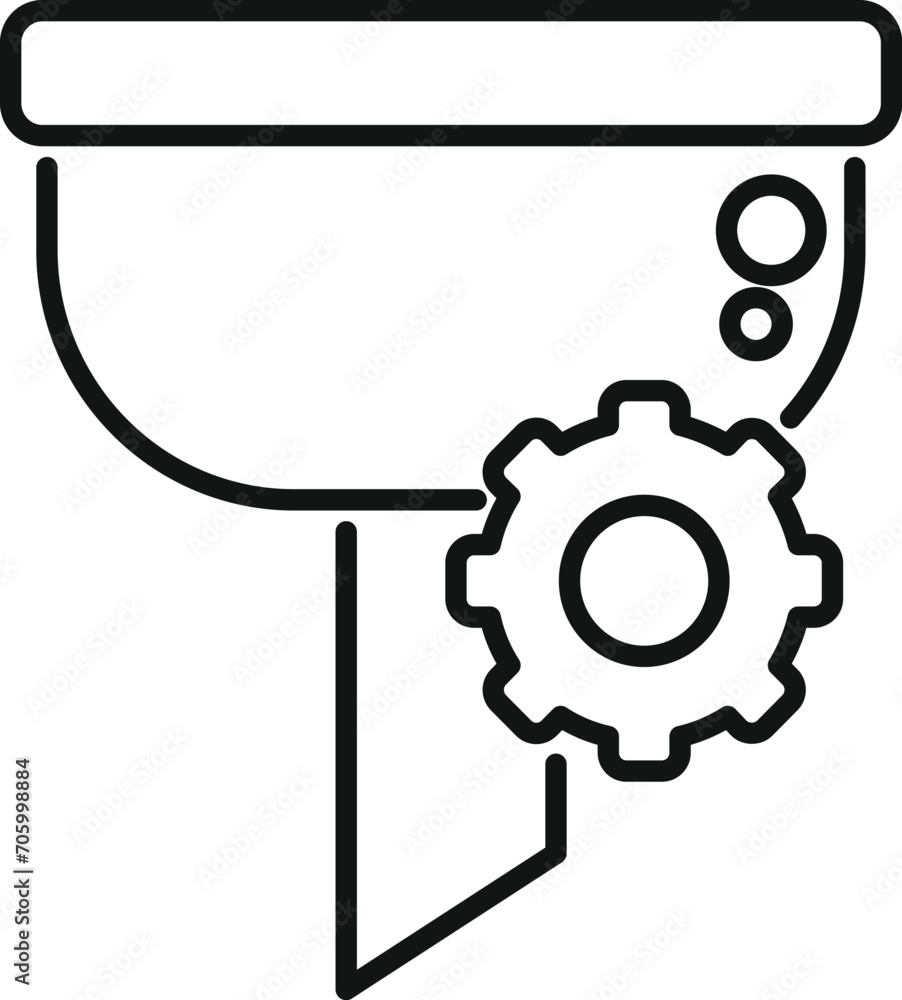 Poster gear filter look icon outline vector. web app data. digital home