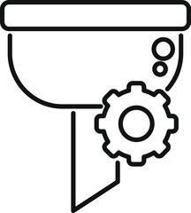 Gear filter look icon outline vector. Web app data. Digital home