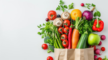 Fresh vegetables on a white background