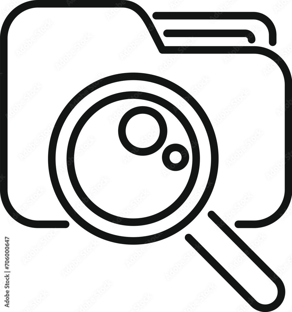 Poster search folder button icon outline vector. digital electronic. internet idea