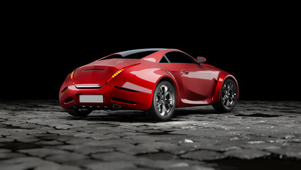 Modern unbranded red sports car - 706000800
