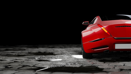 Modern unbranded red sports car - 706000811