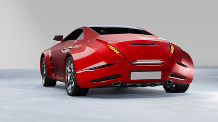 Modern unbranded red sports car - 706000813
