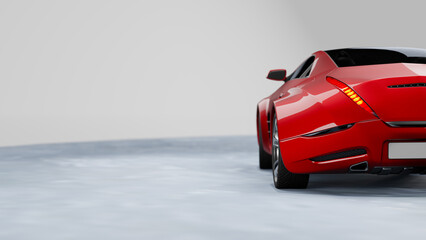Modern unbranded red sports car - 706000820