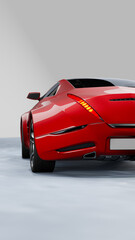 Modern unbranded red sports car - 706000826