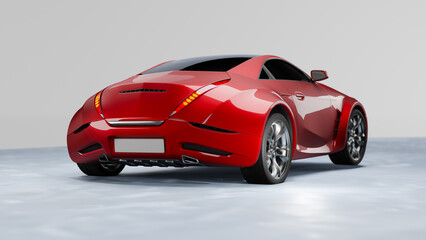 Modern unbranded red sports car - 706000845