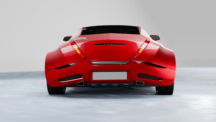 Modern unbranded red sports car