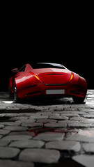 Modern unbranded red sports car - 706000888