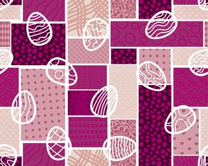 Easter eggs seamless pattern for wrapping paper and fabrics and linens and kitchen textiles and festive packaging