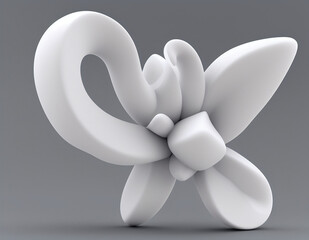 A 3d rendering of an abstract white sculpture