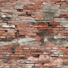 Seamless vintage red brick wall texture pattern for architectural design and backgrounds