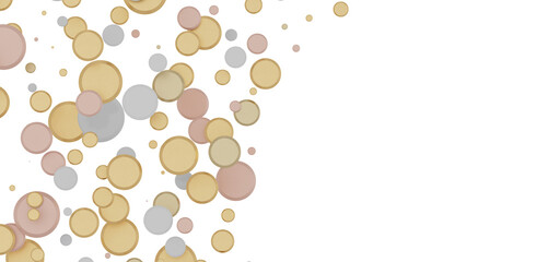 Gilded Celebration: Magnificent 3D Illustration of a Grand gold Confetti Event