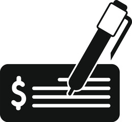 Write blank paper icon simple vector. Social deal online. Economic dark