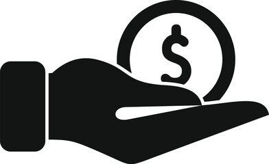 Keep care money icon simple vector. Support bank finance. Grant pandemic