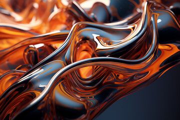 Abstract Art Detail of Liquid Mercury 