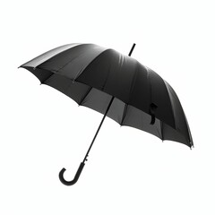 Black Umbrella Isolated on White