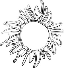 Sun symbols hand drawn. Summer icon design