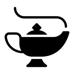 magic lamp glyph icon