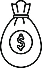 Money bag finance icon outline vector. Social deal online. Federal budget