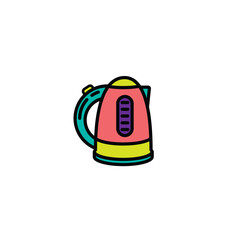 Original vector illustration. A contour icon.  An element of household appliances for making tea. Kitchen electric kettle. A design element.
